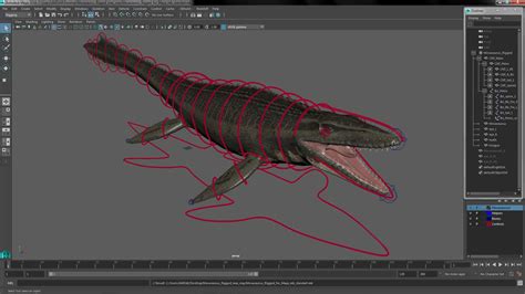 3D Mosasaurus Rigged for Maya | 3D Molier International