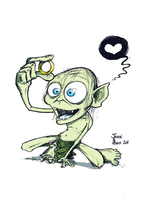 Smeagol. The Lord of The Rings, The Hobbit, Jessé Alves | Hobbit art, Sketches, Dark art drawings