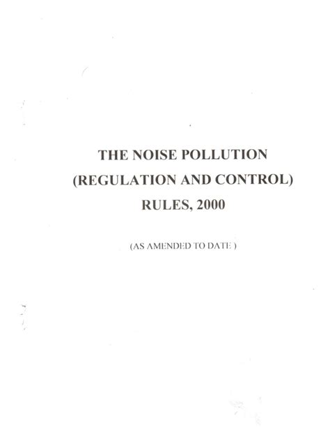 Noise Pollution (Regulation and Control) Rules - Updated Version - Studocu