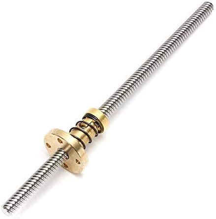 INVENTO 1Pcs 500mm (0.5mtr) Trapezoidal lead screw T8 8mm pitch 2mm ...