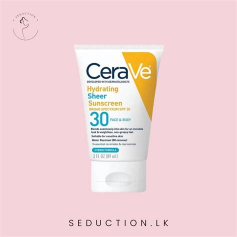 Cerave Hydrating Sheer Sunscreen Broad Spectrum SPF 30 for Face and ...