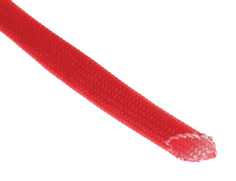 RS PRO | RS PRO Braided Acrylic Fibreglass Red Cable Sleeve, 4mm ...