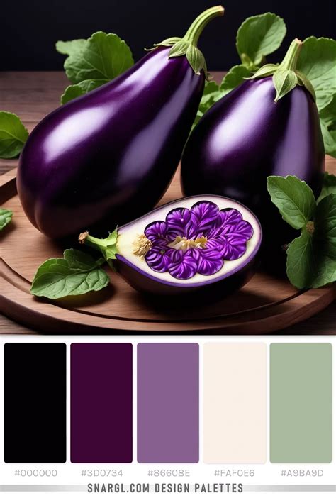 Palette with: Black, Canonical Aubergine, French lilac, Linen, Laurel ...