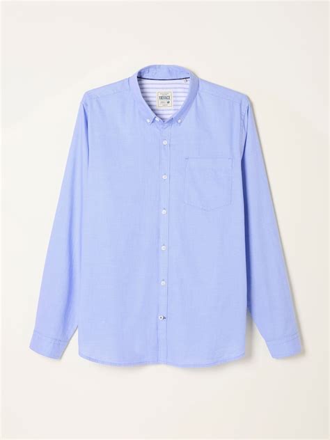 Buy FatFace Seagre Blue Long Sleeve Semi Plain Shirt from Next India