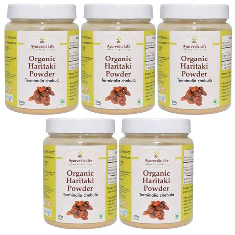 Ayurvedic Life Organic Haritaki Powder 200 gms Pack of 5 : Amazon.in ...