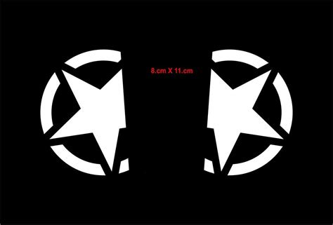 ISEE 360® Military Half Star White Vinyl Decal Bike Sticker for Dio ...