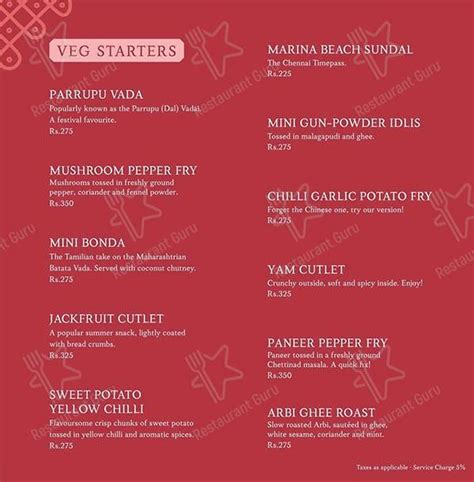 Menu at The Tanjore Tiffin Room, Mumbai, The Tanjore Tiffin room