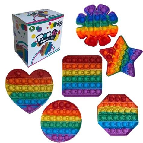 Buy 6 Pack Pop it Fidget Toys-Pop its Fidgets Sensory Toys for Children ...