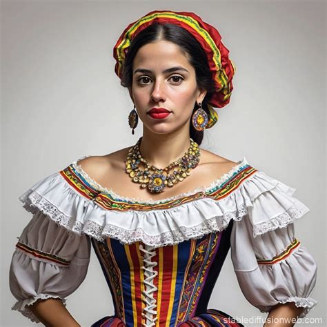 Venezuelan Woman in Traditional Dress | Stable Diffusion Online