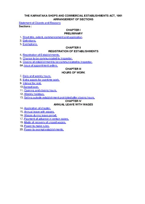 Shops and Establishments act - THE KARNATAKA SHOPS AND COMMERCIAL ...