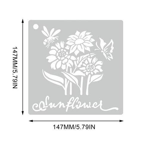 Buy IMSHIE Sunflower Stencils, Butterfly Flower Drawing Themed Stencils ...