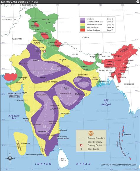 Seismic Zones of India, India Earthquake Zones