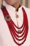 Buy Red Flower Layered Mala For Men by Cosa Nostraa Online at Aza Fashions.