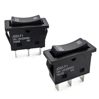 SIDMILE 2Pcs KCD4-3NC in-Out Rocker Switch 16A 3 Pins 3 Positons Double ...
