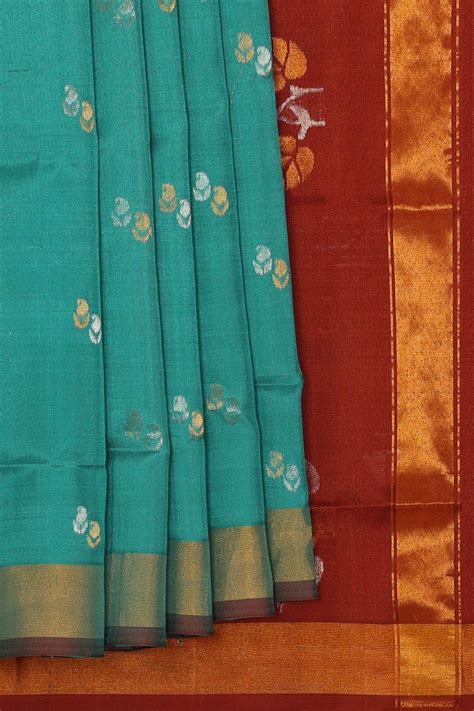 Uppada Silk Turquoise Blue Saree – Kalanjali