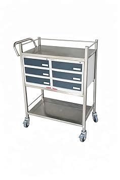 P.M.P.S. Stainless Steel Crash Cart Trolley Dental Instrument Trolley ...