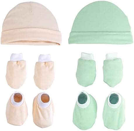 BABBY NEST 100% Cotton Baby Caps, Mittens And Booties Combo Set-Pack Of ...