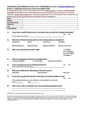 Fillable Online confidential questionnaire-return by fax to 775.384. ...