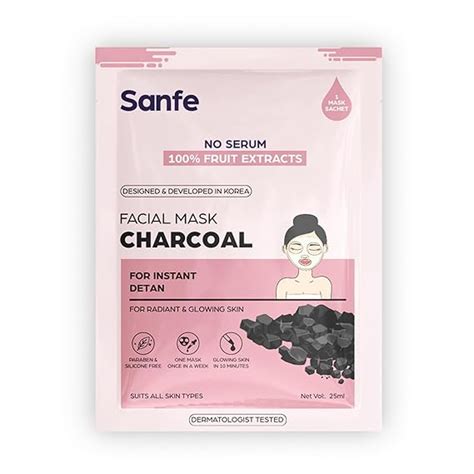 Buy Sanfe Instant Detan Charcoal Facial Mask | For radiant & glowin ...