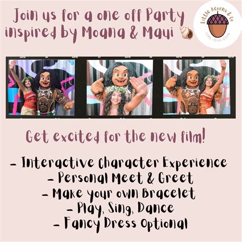 Pre Film Character Party inspired by Moana & Maui , Little Acorns & Co ...