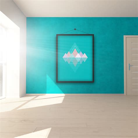 Poster Frame In Green Room Mockup Psd Generator