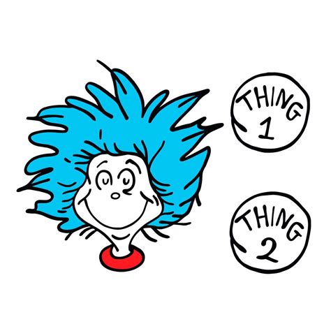 Dr Seuss Thing 1 Thing 2 SVG PNG | Inspire Uplift