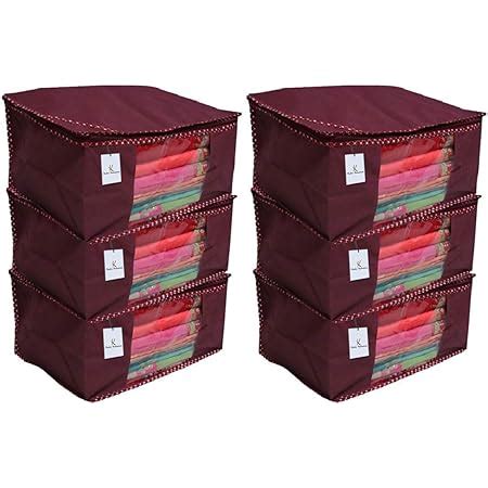 Kuber Industries Non Woven Fabric Saree Cover/Clothes Organizer|Metalic ...