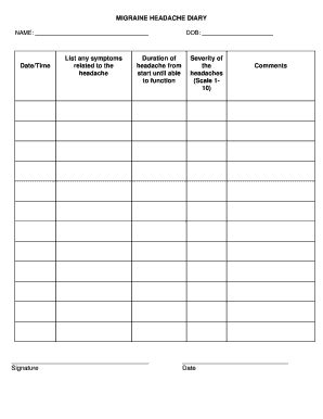 Fillable Online RFC HA diary form Fax Email Print - pdfFiller