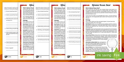 Sjinese Nuwe Jaar Gedifferensieerde Begripslees Aktiwiteit