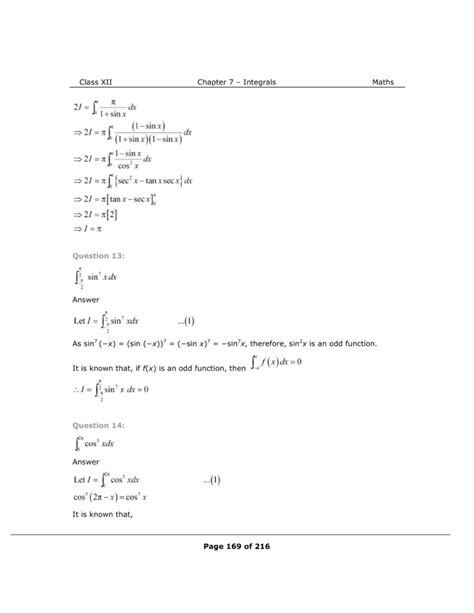 NCERT Class 12 Maths Chapter 7 Exercise 7.11 Solutions - Integrals