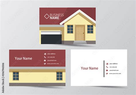 Business Card Template with House Outline 的图像结果