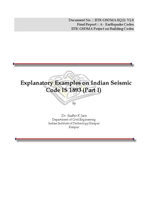 EQ21 - Document No. :: IITK-GSDMA-EQ21-V2. Final Report :: A ...