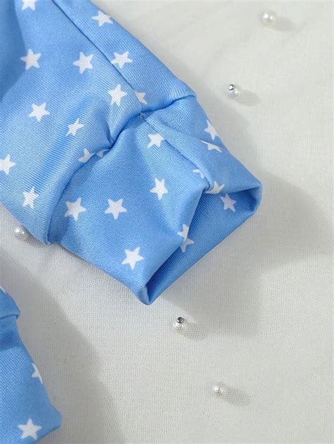 SHEIN 4pcs Girls Toddler Heart & Star Print Snug Fit Pajama Set With ...