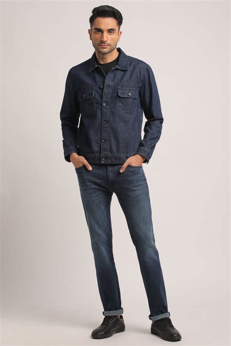 BRYAN-MEN DARK BLUE CLASSIC TRUCKER JACKET – Everblue