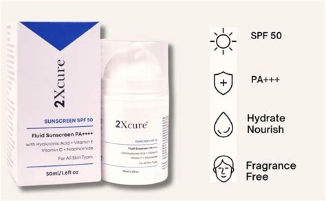 2Xcure Sunscreen SPF 50 Broad Spectrum Sun Protection Lightweight Non ...
