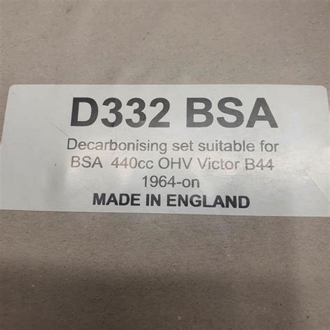 Decoke Engine Gasket Set BSA 440cc OHV Victor B44 1964- | BRITISH Only ...