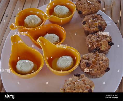 Lemongrass Ice Cream and Muffins Stock Photo - Alamy