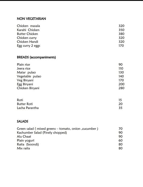 Menu at Woodstock Cafe & Restaurant, Naldehra