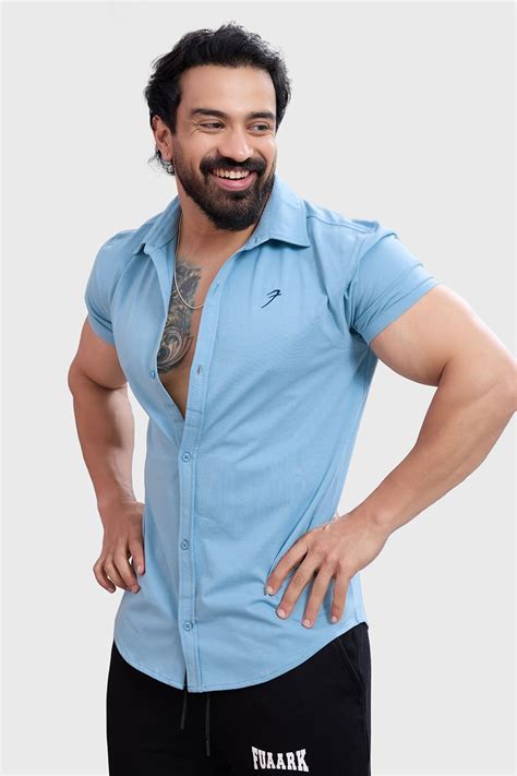 Gym Shirt for Men - Fuaark Aero Shirt Stone Blue – FUAARK