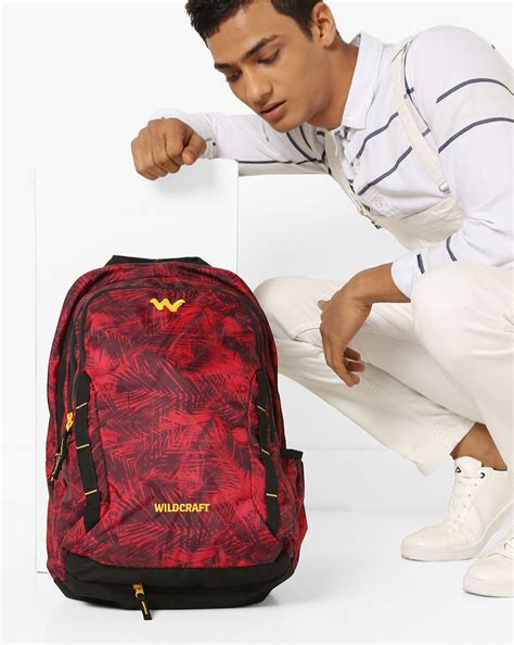 Buy Red Wildcraft Colourblock Backpack with Brand Print | AJIO