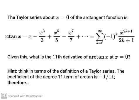Answered: The Taylor series about x = 0 of the… | bartleby