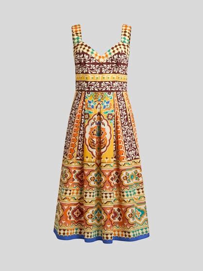 PRINTED POPLIN MIDI DRESS | Dresses | ETRO