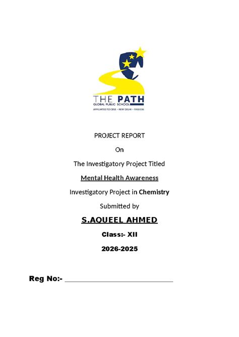 ENG - QWDQ Mental Health Awareness Investigatory Project Report - Studocu