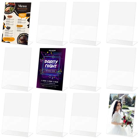 Buy Kurtzy Clear Plastic Sign Holder (12 Pack) - Slanted Portrait ...