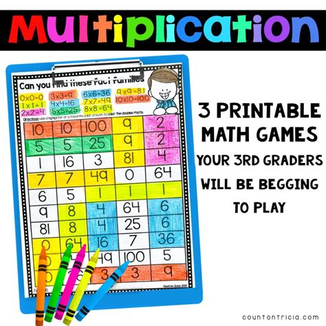 3 Printable Math Games Your 3rd Graders will be Begging to Play - Count ...