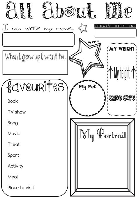 All About Me Posters Free Printable