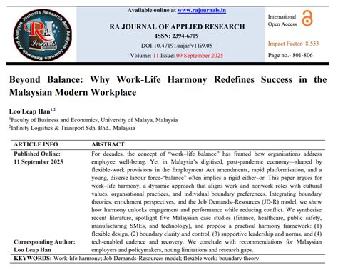 Beyond Balance: Why Work-Life Harmony Redefines Success in the ...