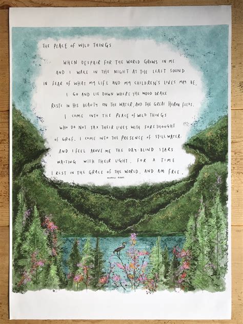 Peace Of Wild Things by Wendell Berry / Poem Art Print Poster | Etsy