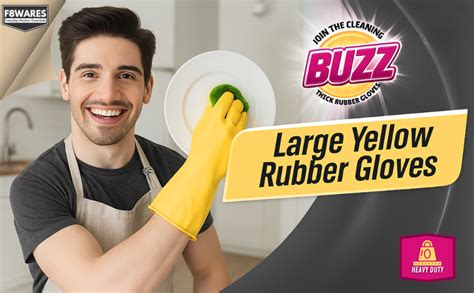 F8WARES All Purpose Heavy duty Rubber Hand Gloves for Cleaning, Kitchen ...