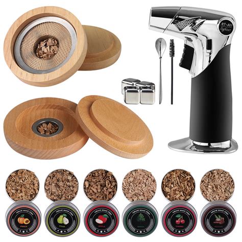 Smoker Kit with Torch, 6 Flavors Wood Chips Whiskey Smoker Kit, Birthd ...